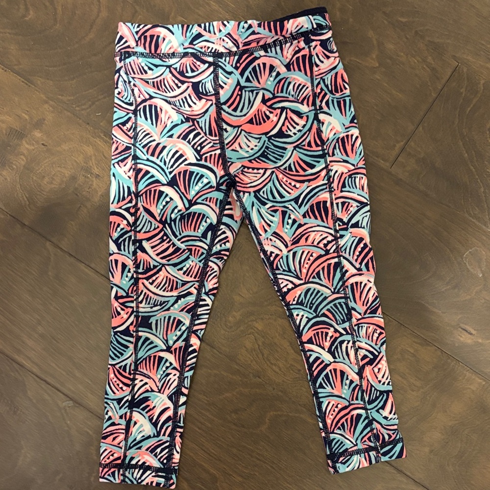 Lilly Pulitzer Kids Leggings in Pink and Blue Waves